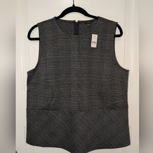 NWT Ann Taylor Grey Women Houndstooth Pattern Tank Top